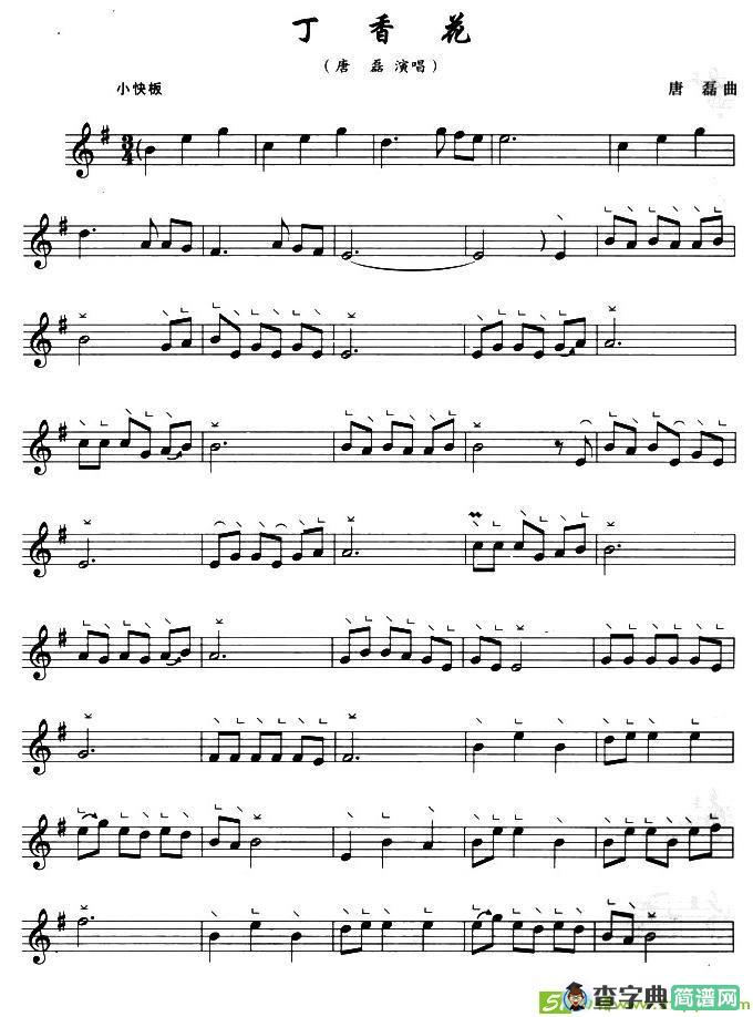丁香花古筝古琴谱(唐磊作曲)