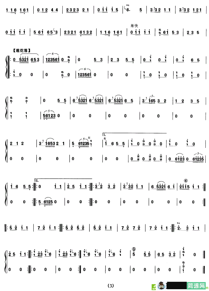 河南曲牌联奏古筝古琴谱
