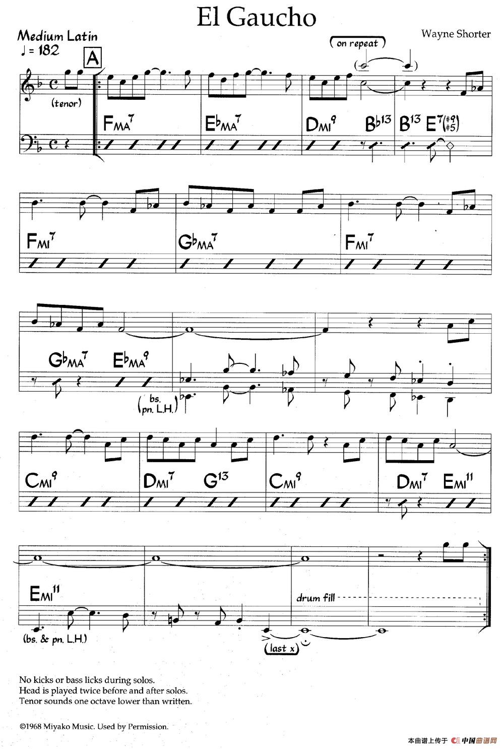 El Gaucho（爵士钢琴曲）钢琴谱