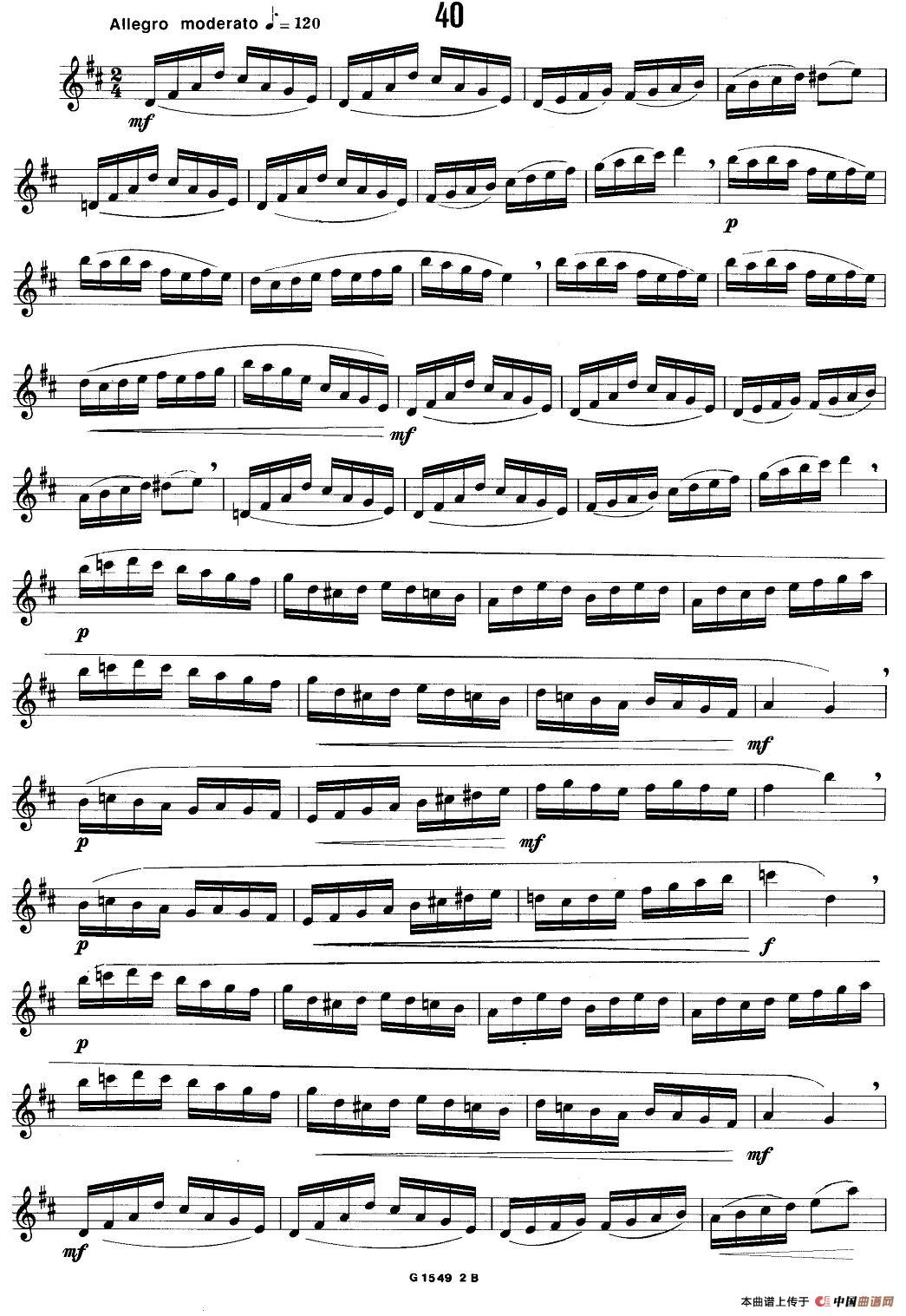 50首经典萨克斯管练习曲（32—41）萨克斯谱