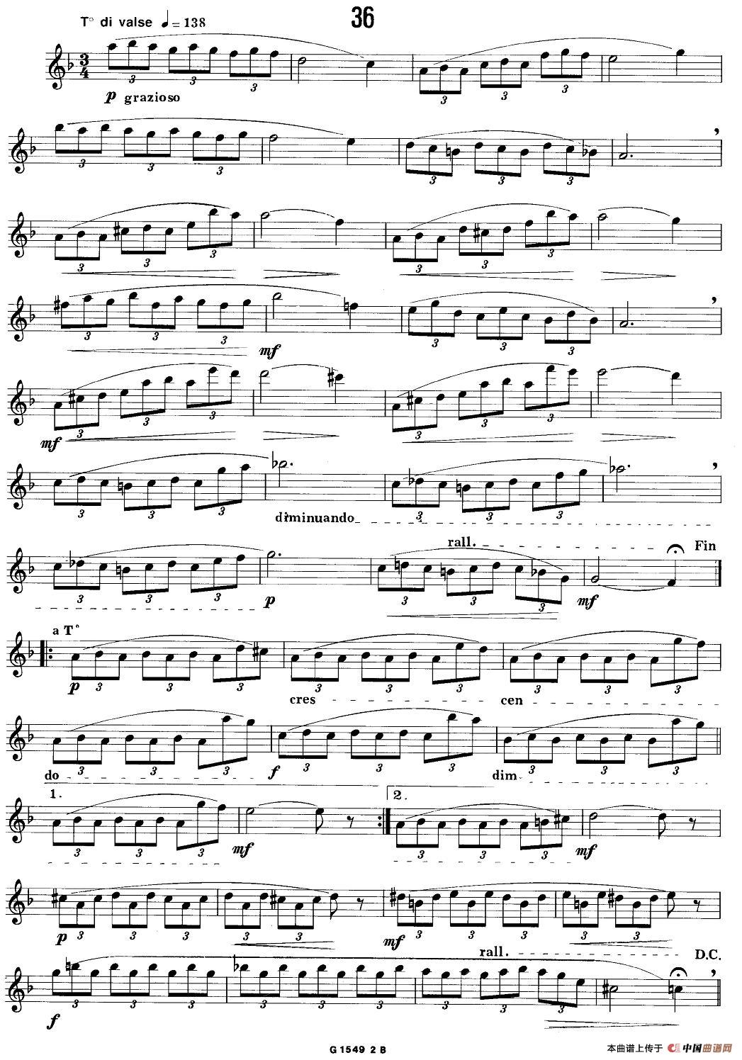 50首经典萨克斯管练习曲（32—41）萨克斯谱