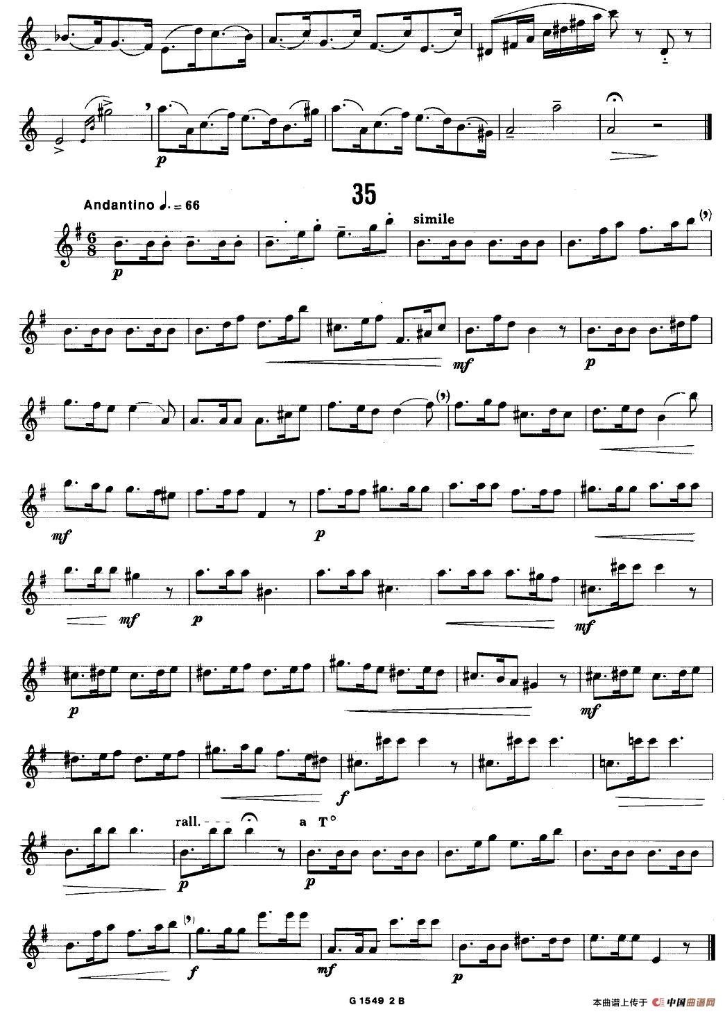 50首经典萨克斯管练习曲（32—41）萨克斯谱