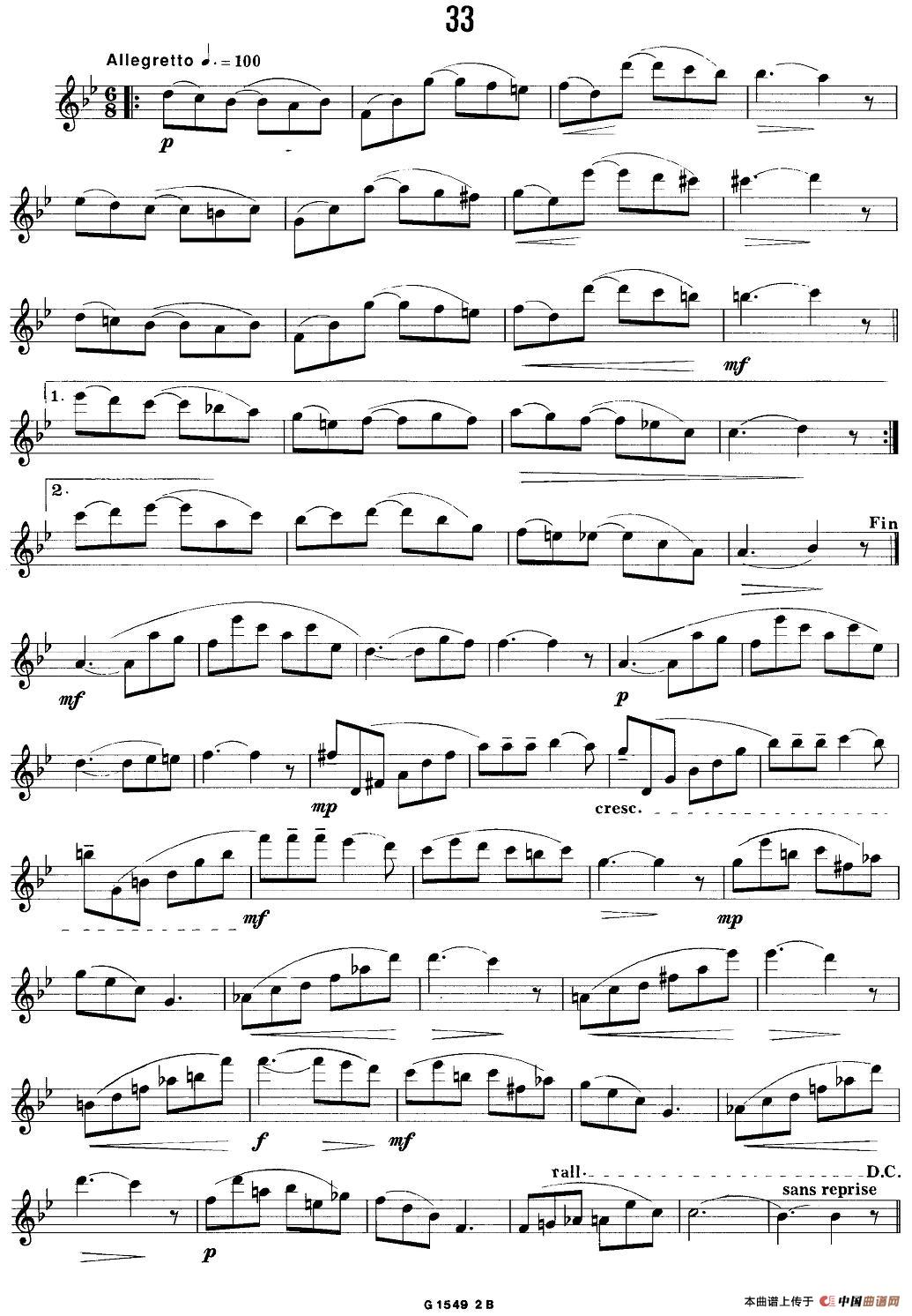 50首经典萨克斯管练习曲（32—41）萨克斯谱