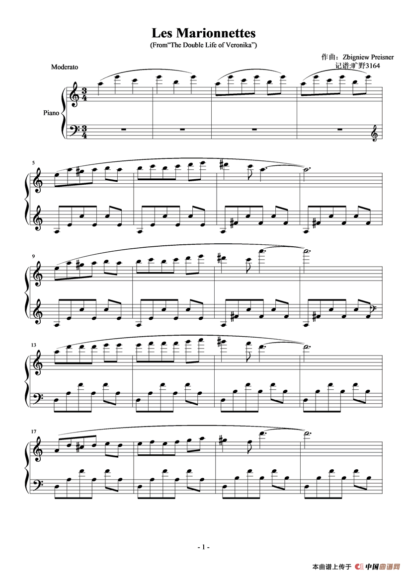 Les Marionnettes钢琴谱