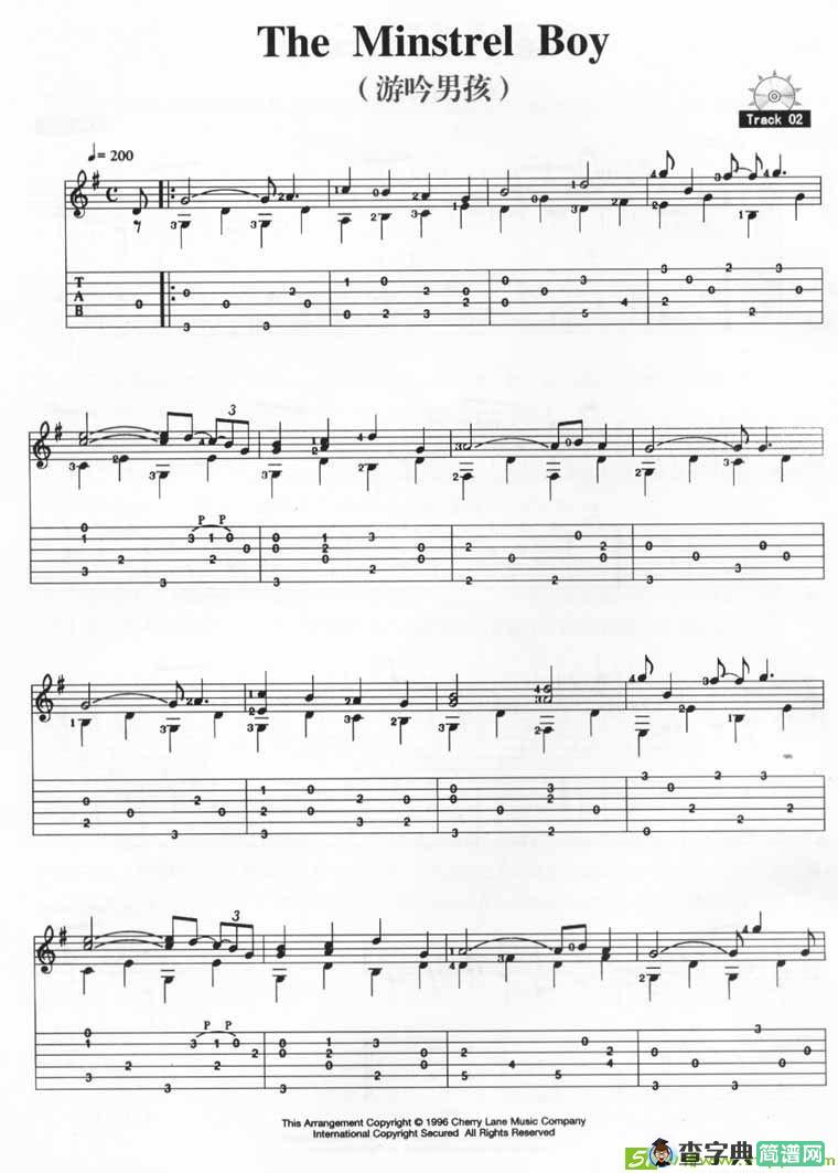 The Minstrel Boy吉他谱