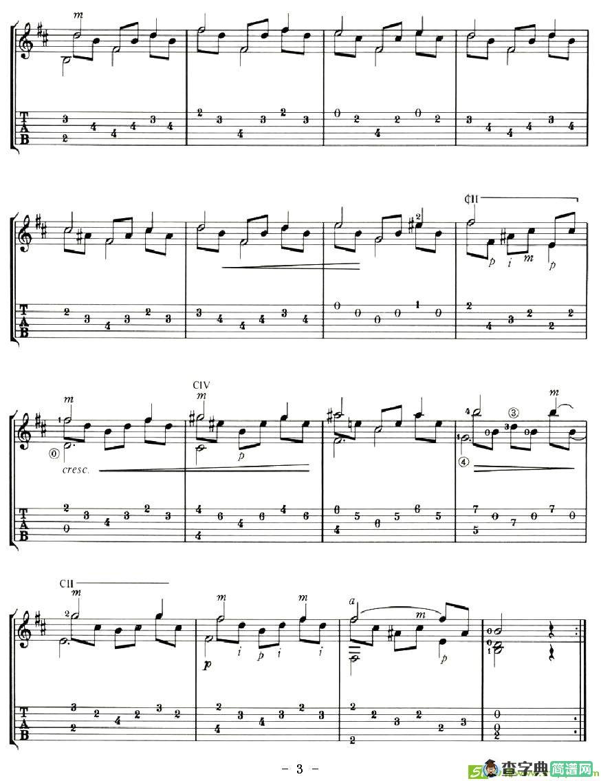 STUDY IN B MINOR吉他谱