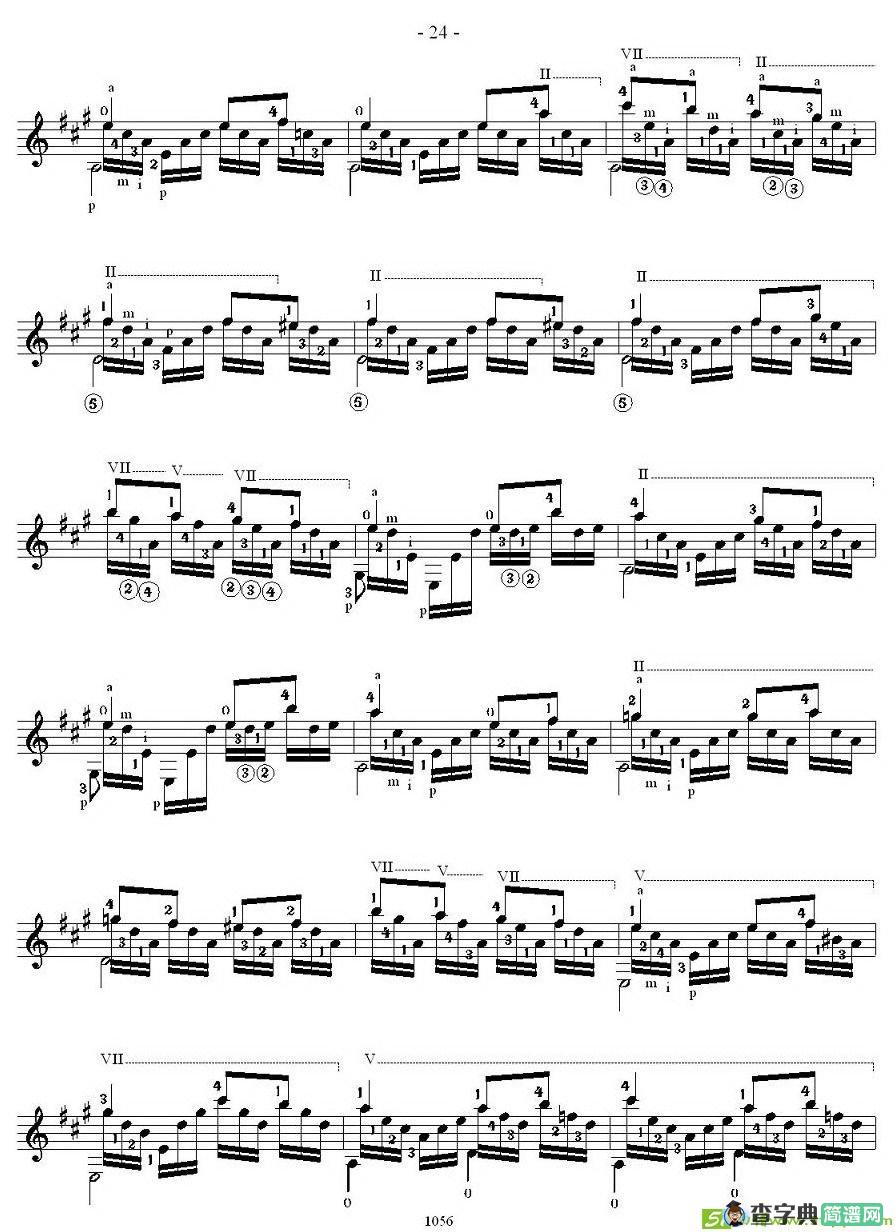 他雷加12首练习曲之12吉他谱