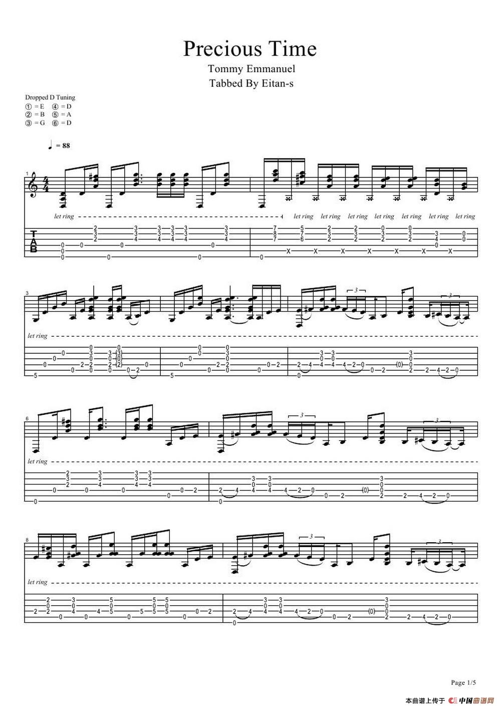 tommy emmanuel： precious time(1)（指弹吉它）吉他谱