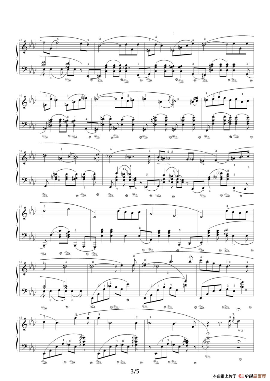 B大调夜曲，Op.62,No.1（肖邦第17号夜曲）钢琴谱