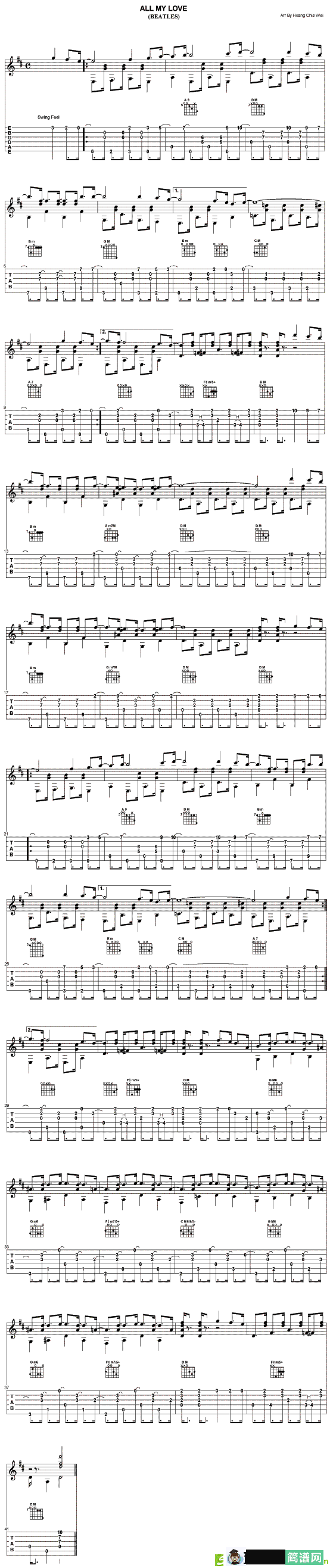 All My Love吉他谱(Beatles演唱)