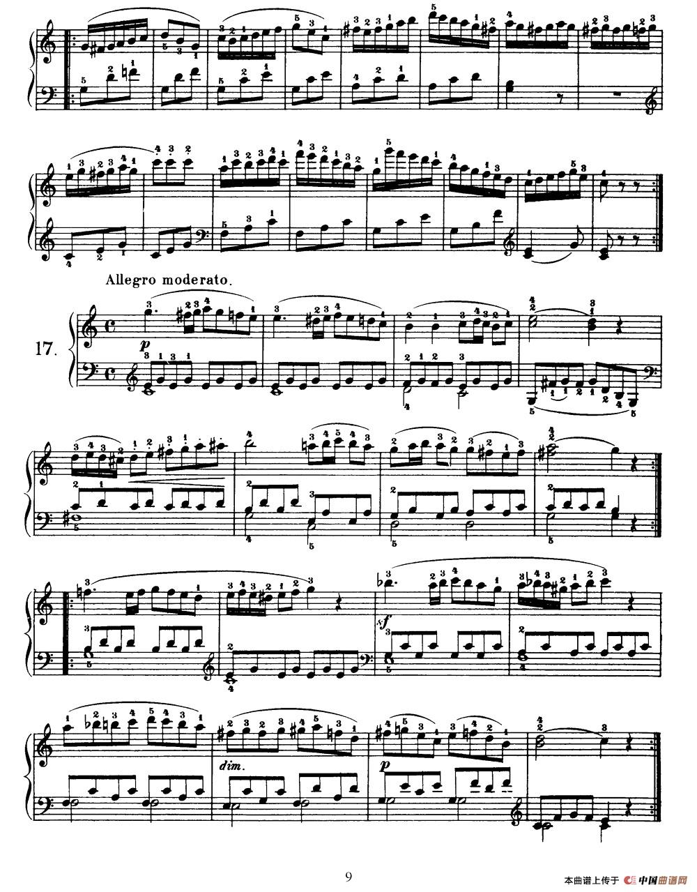 One Hundred and Ten Easy and Progressive Exercises Op.453（车尔尼110首简易练习曲 11——20）钢琴谱