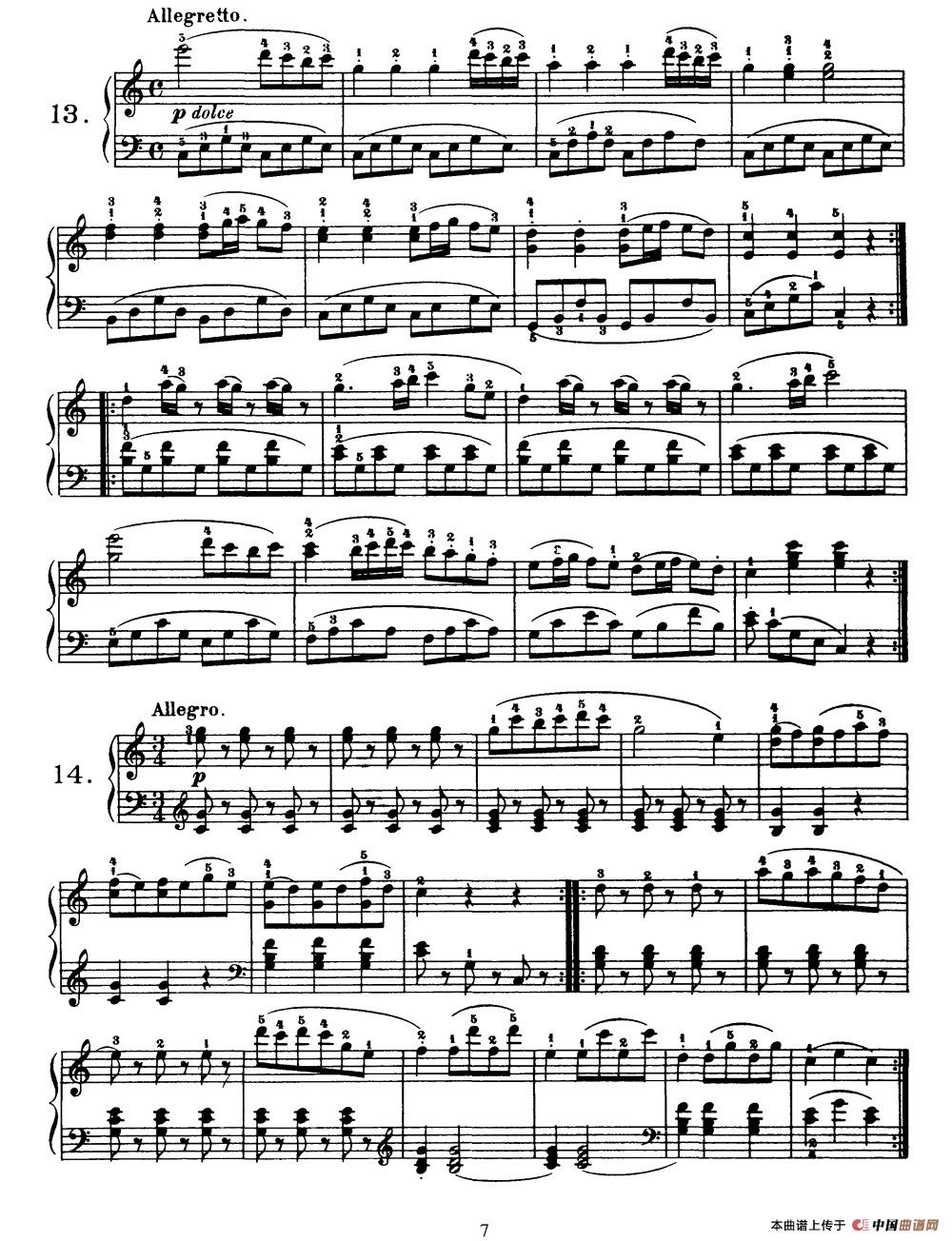 One Hundred and Ten Easy and Progressive Exercises Op.453（车尔尼110首简易练习曲 11——20）钢琴谱
