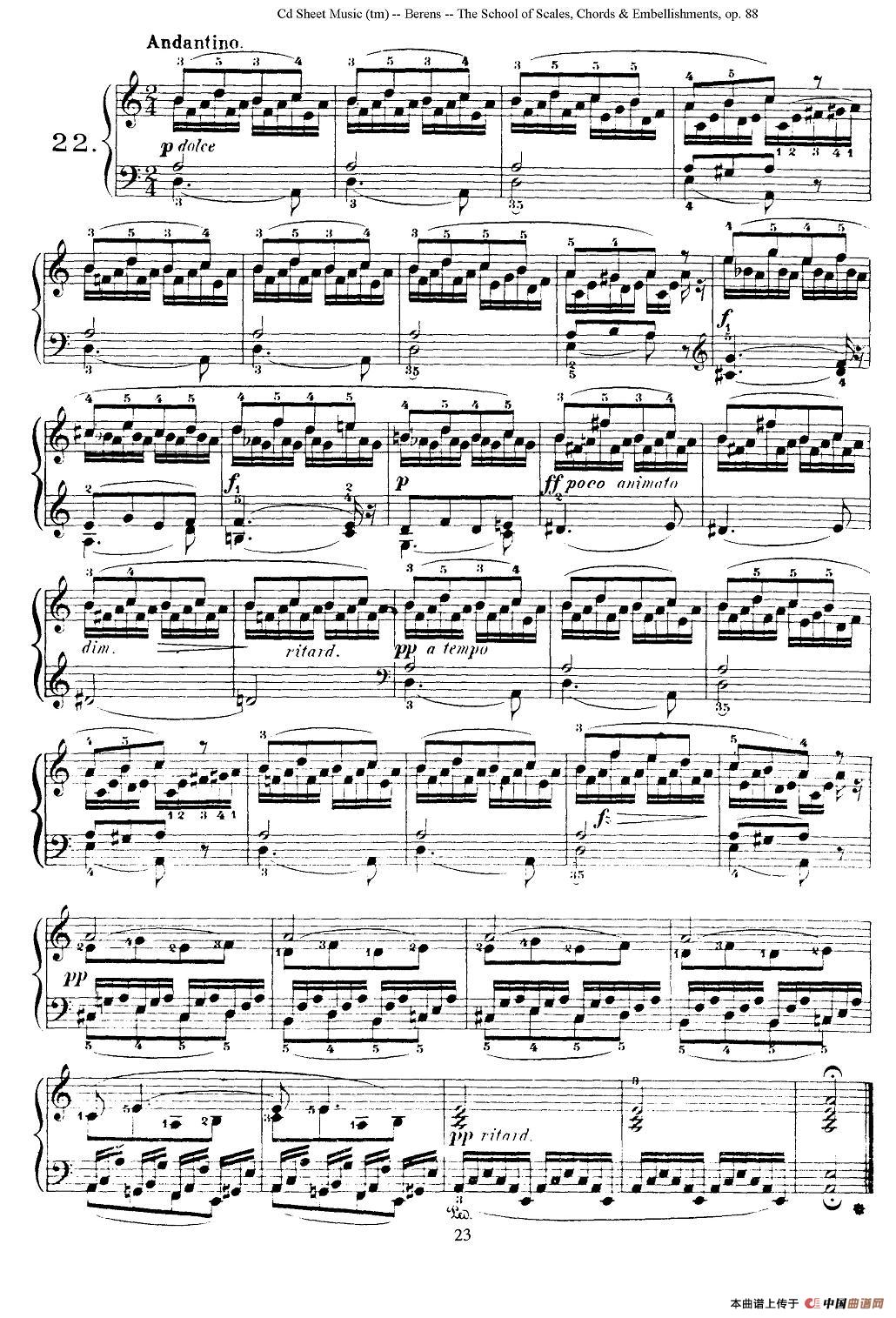 贝伦斯28首钢琴（和弦及装饰音）练习曲（21—24）钢琴谱
