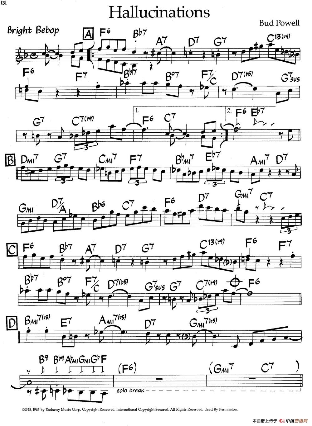Hallucinations（爵士钢琴曲）钢琴谱