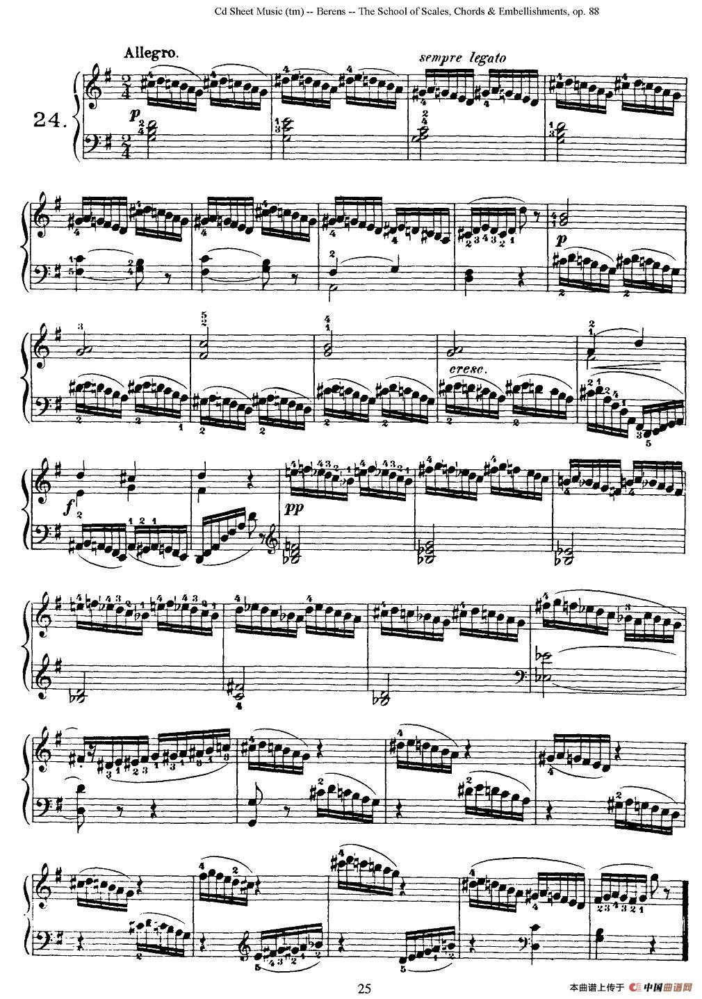 贝伦斯28首钢琴（和弦及装饰音）练习曲（21—24）钢琴谱