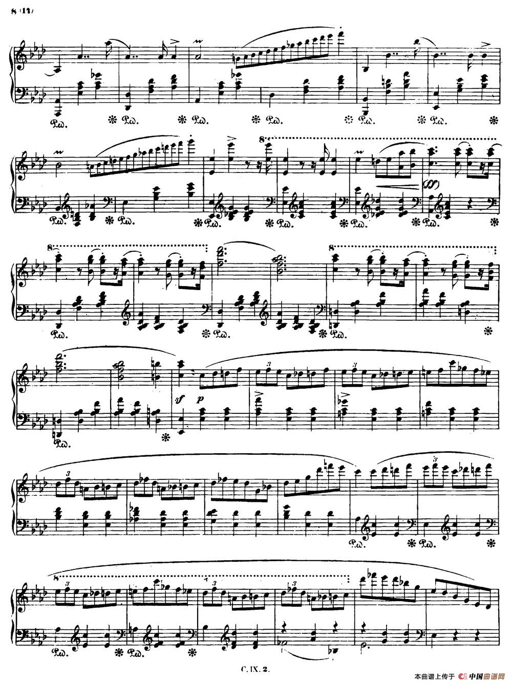 Valse brillante Op34 No1（降A大调华丽圆舞曲Op.34-1 ）钢琴谱