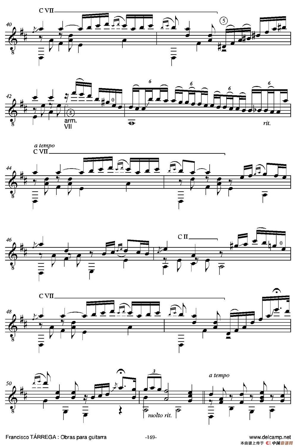 CAPRICHO ARABE(Serenata AI eminente maestro D. Tomas Breton)（古典吉他）吉他谱