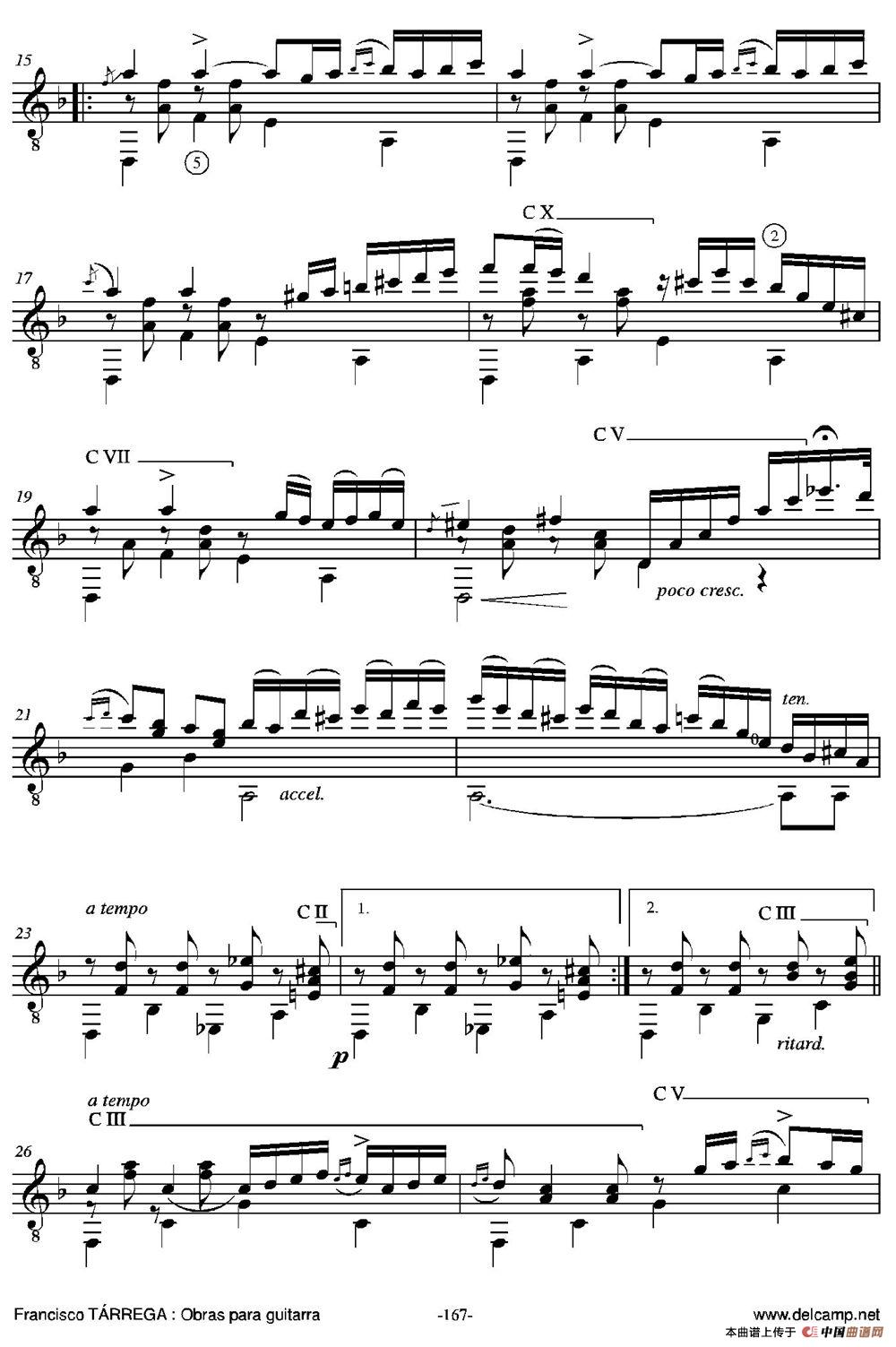 CAPRICHO ARABE(Serenata AI eminente maestro D. Tomas Breton)（古典吉他）吉他谱