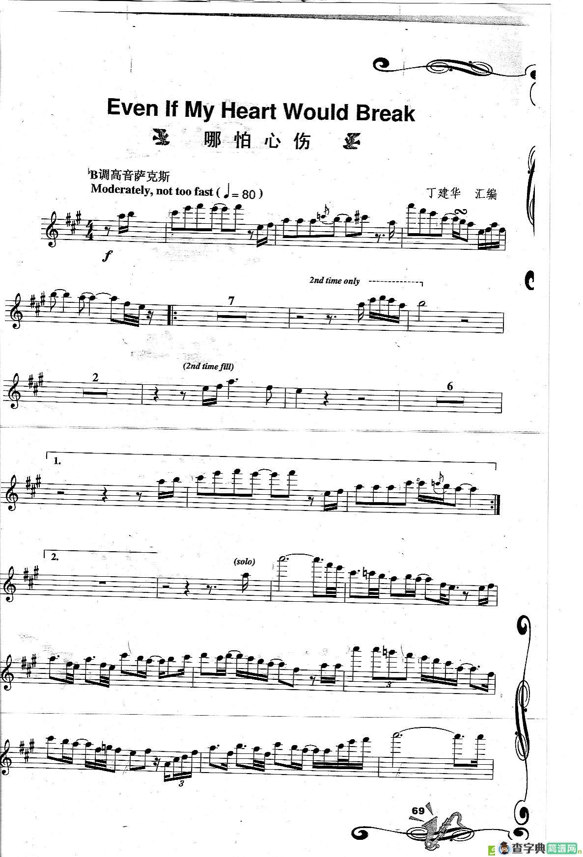 Even If my Heart Would Break 哪怕心伤吉他谱