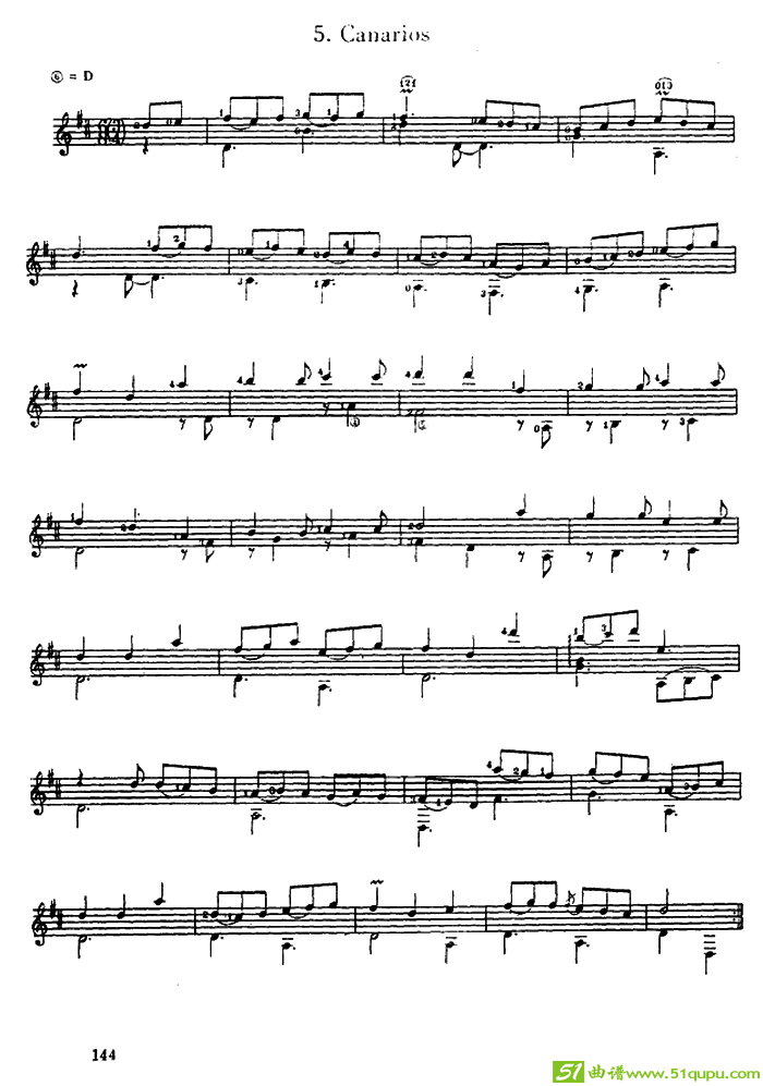 5首西班牙组曲（古典吉它）吉他谱