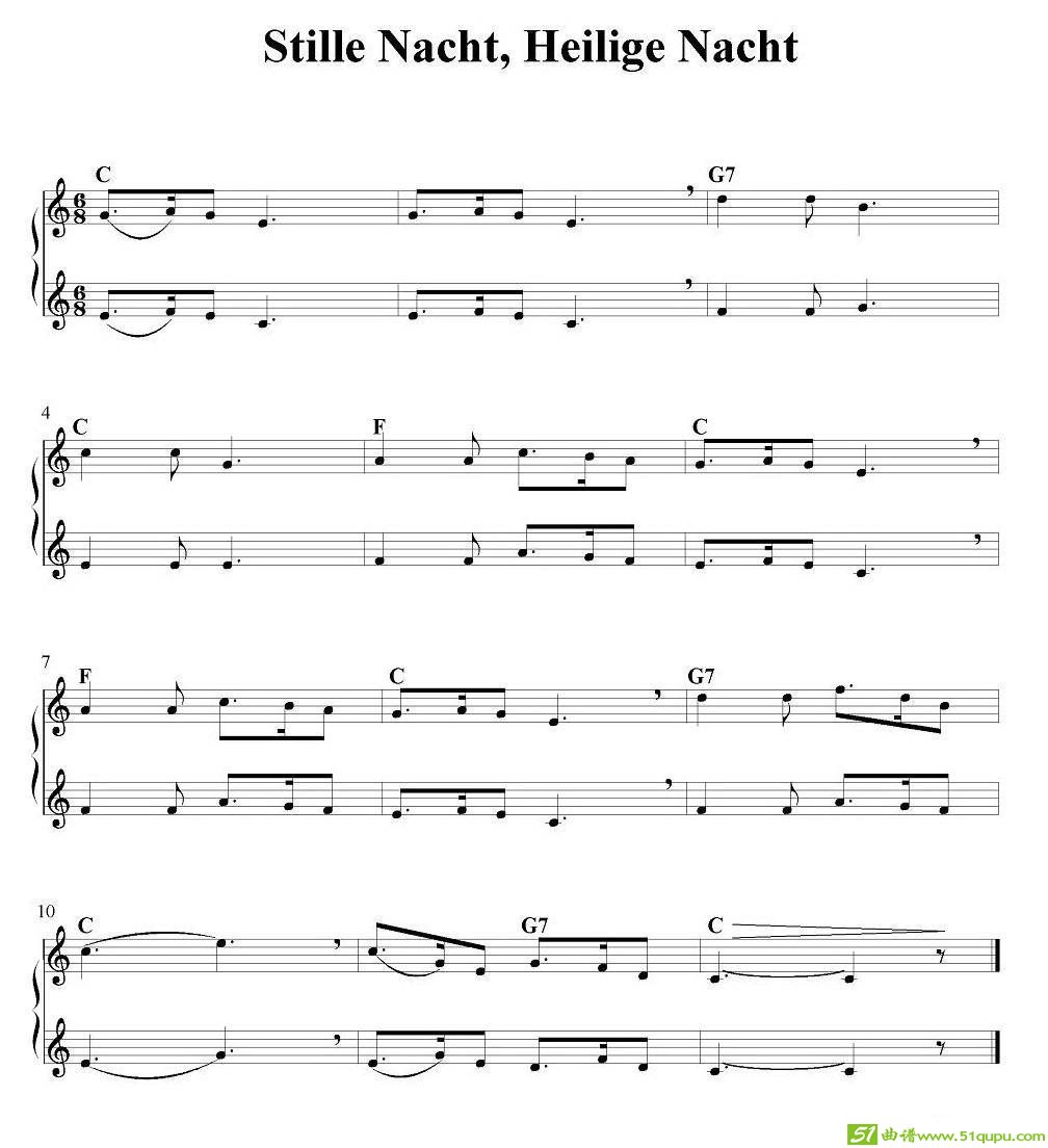 StilleNacht,HeiligeNacht电子琴谱