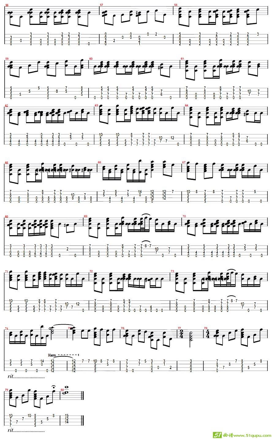 彩虹（ukulele指弹谱）吉他谱