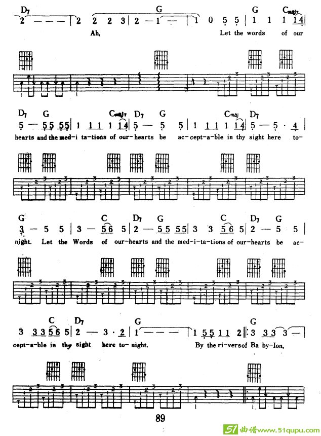 巴比伦河吉他曲谱（Rivers of Babylon）