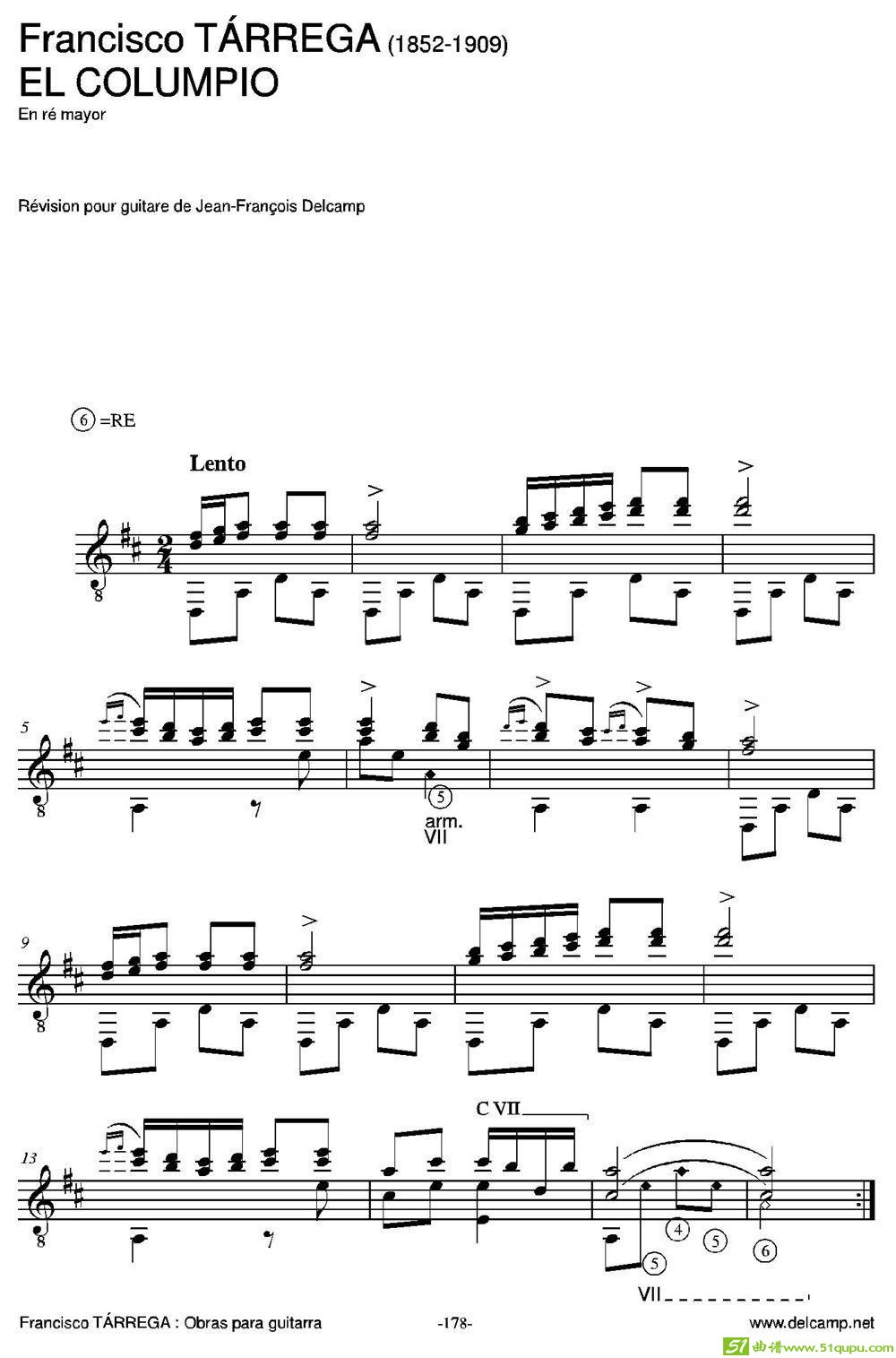 ELCOLUMPIO(Enremayor)（古典吉他）吉他谱