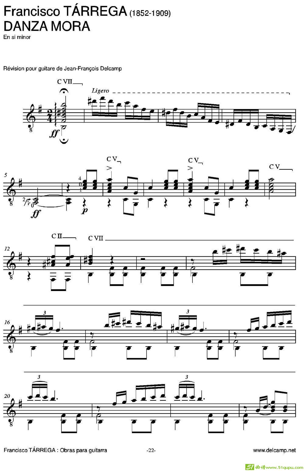 DANZAMORA（古典吉他）吉他谱