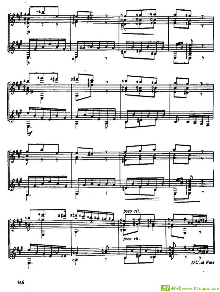 船歌吉他曲谱