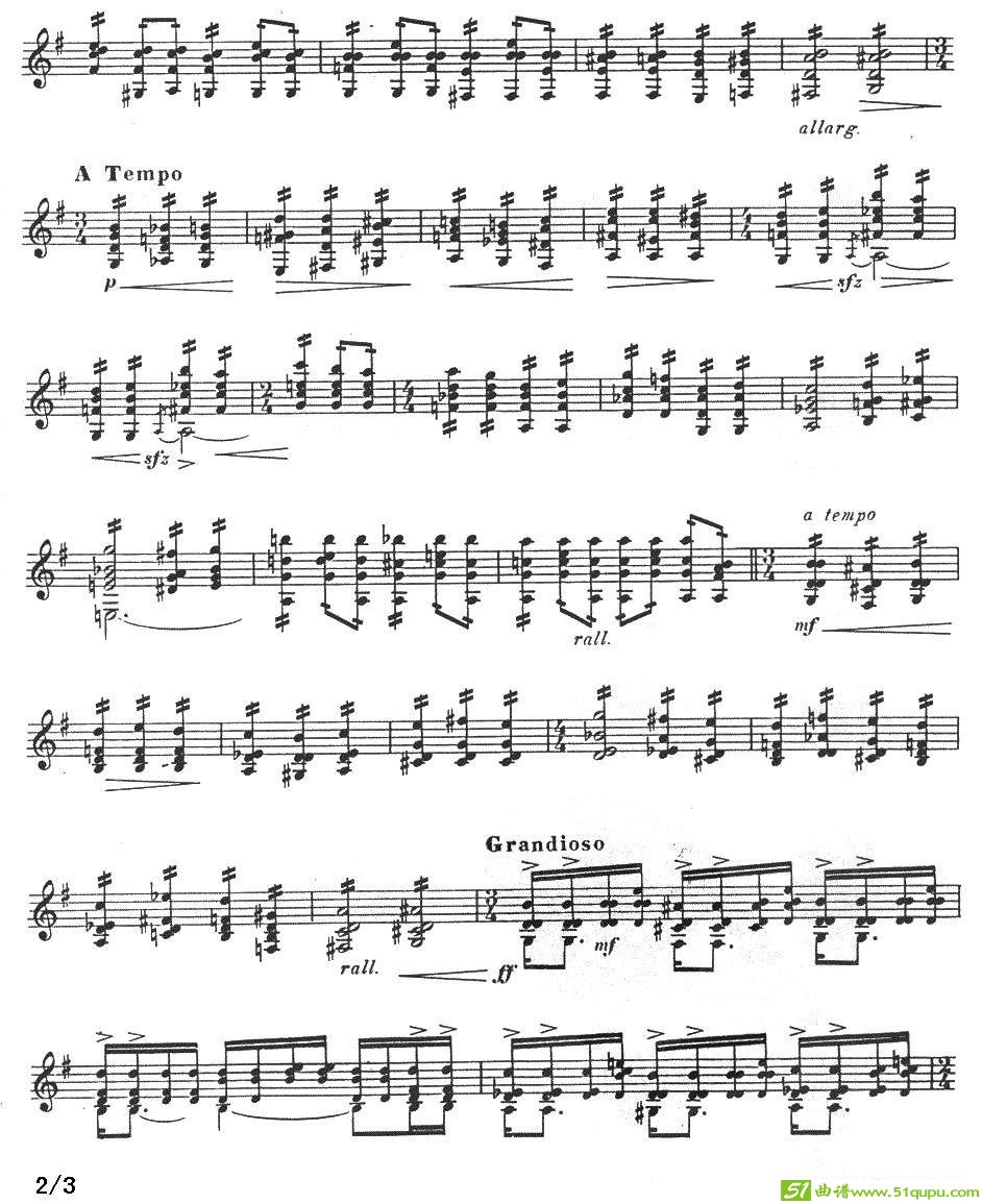 练习曲第四号吉他曲谱([巴西]维拉·罗伯斯作曲)