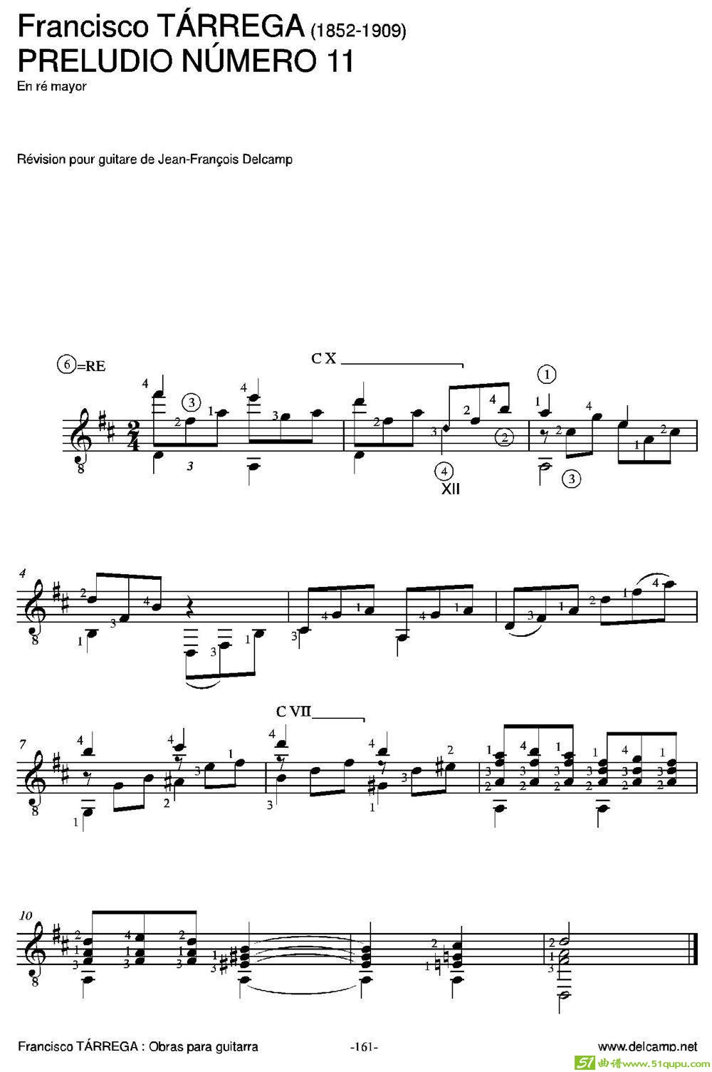PRELUDIONUMERO11(Enremayor)（古典吉他）吉他谱