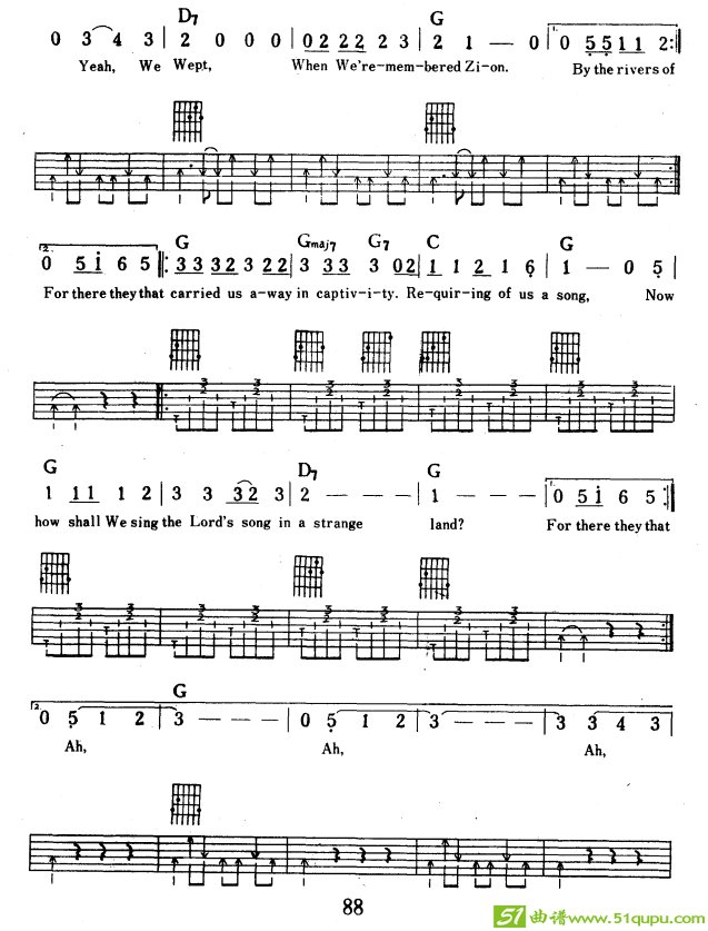 巴比伦河吉他曲谱（Rivers of Babylon）