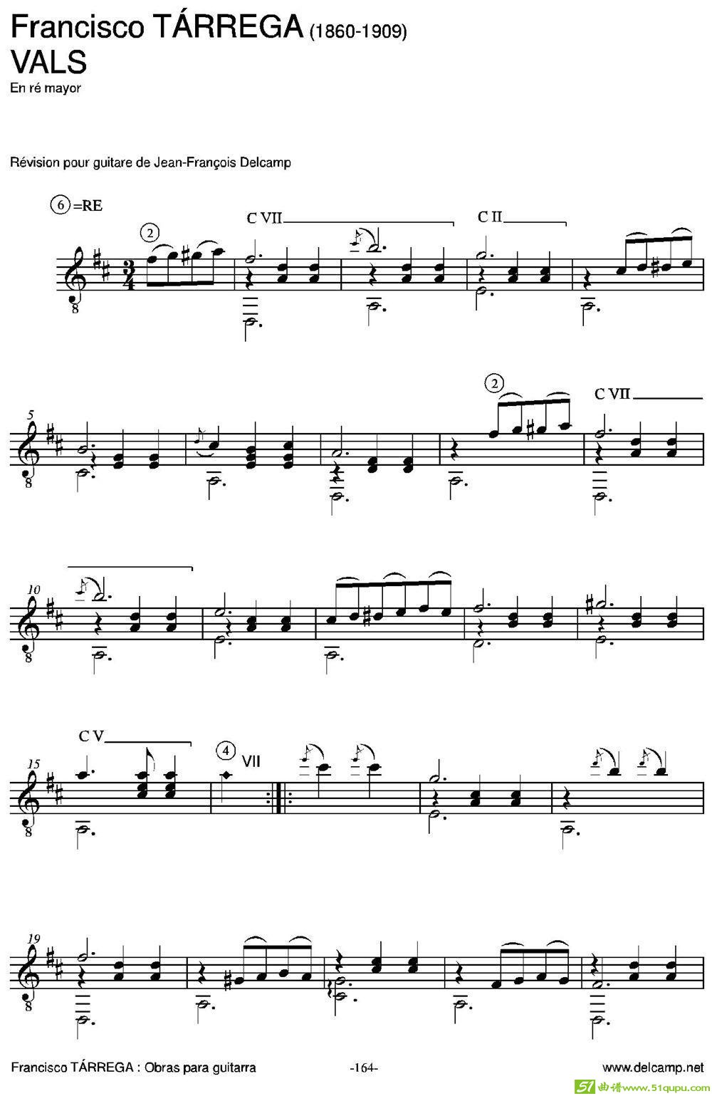 VALS(Enremayor)（古典吉他）吉他谱