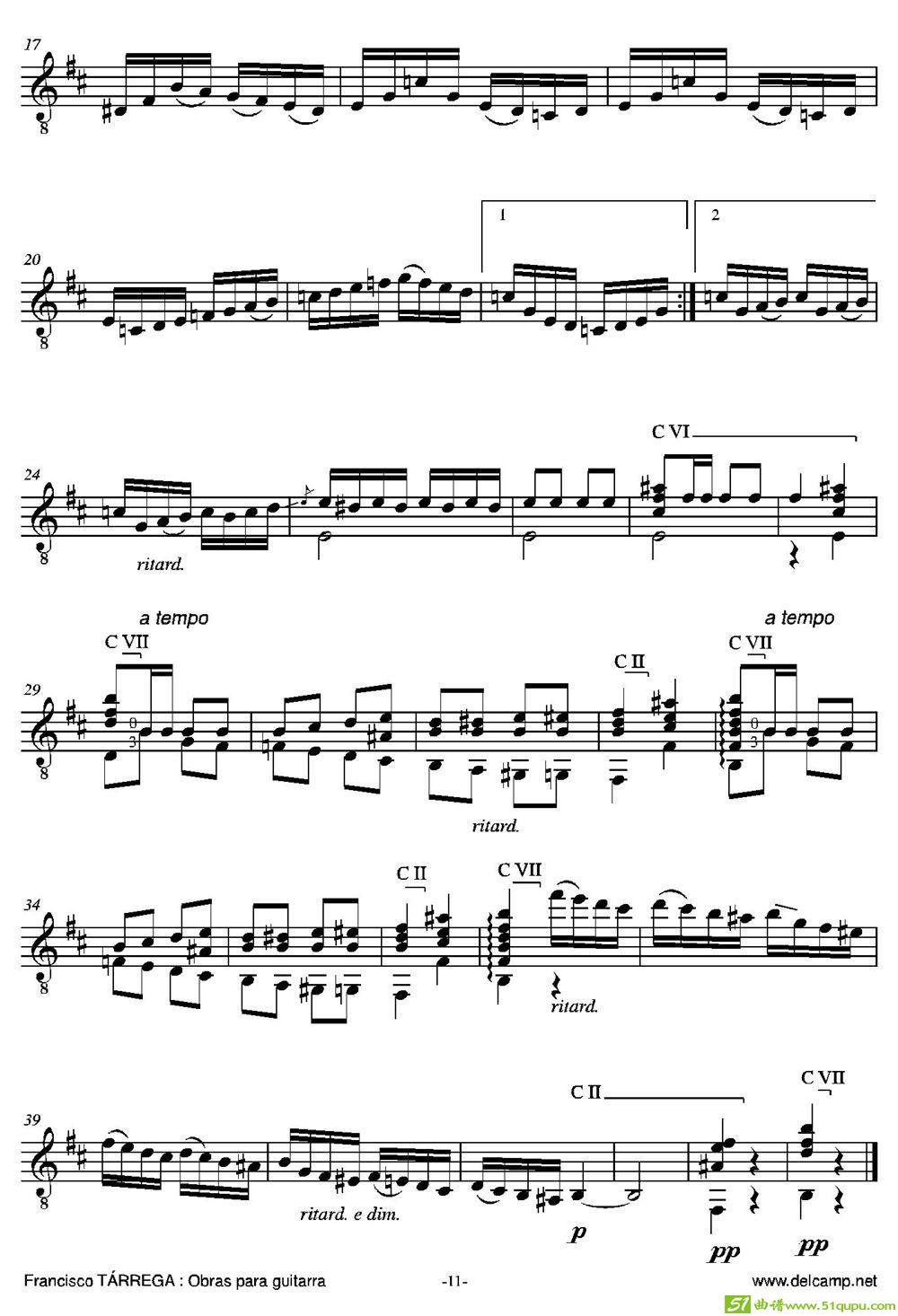 PRELUDIO（古典吉他）吉他谱