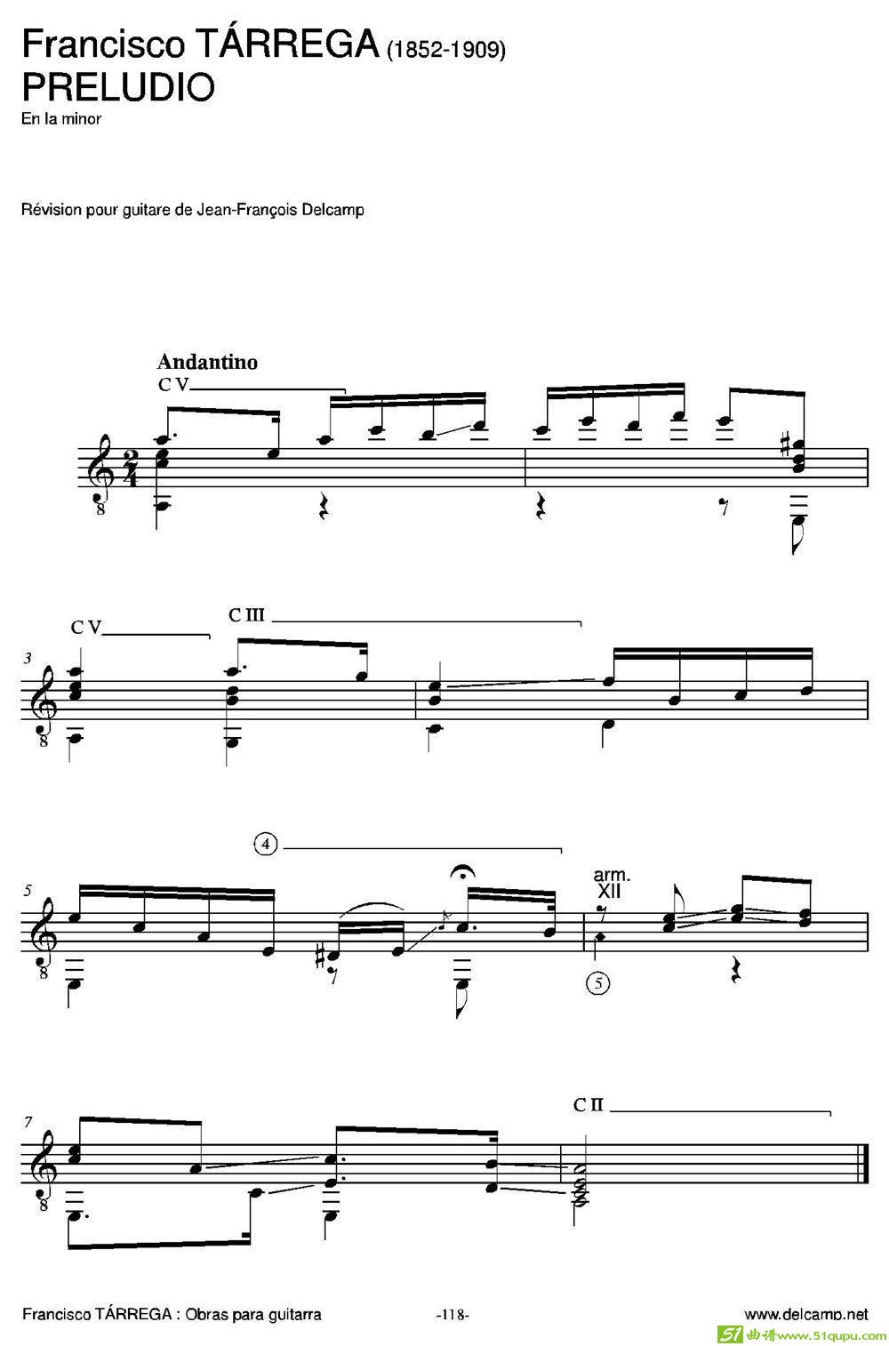 PRELUDIO(Enlaminor)（古典吉他）吉他谱