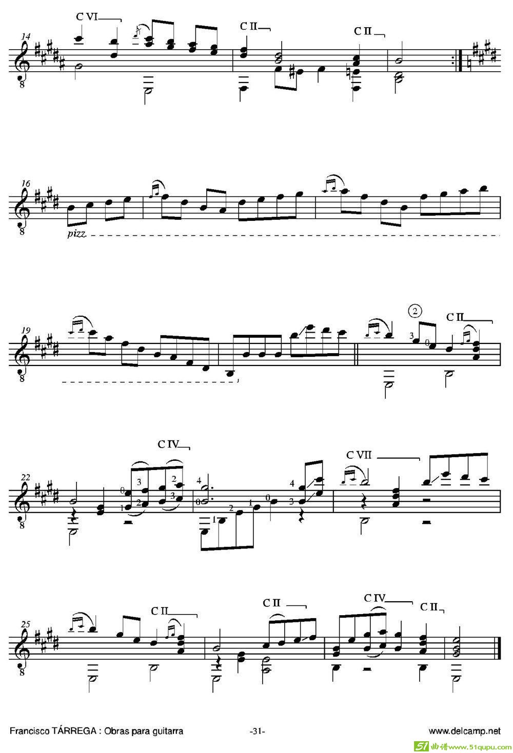 PAVANA（古典吉他）吉他谱
