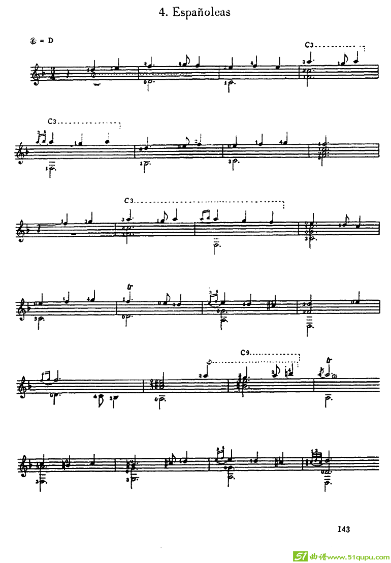 5首西班牙组曲（古典吉它）吉他谱