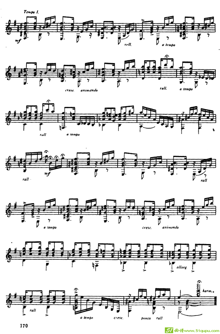 肖罗舞曲第一号（古典吉它）吉他谱