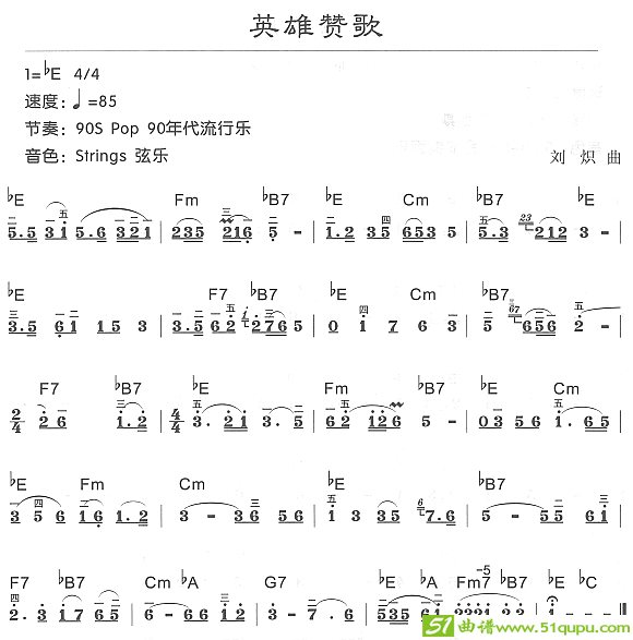 英雄赞歌电子琴谱