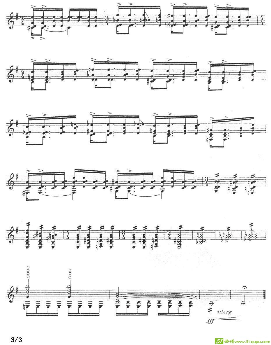 练习曲第四号吉他曲谱([巴西]维拉·罗伯斯作曲)
