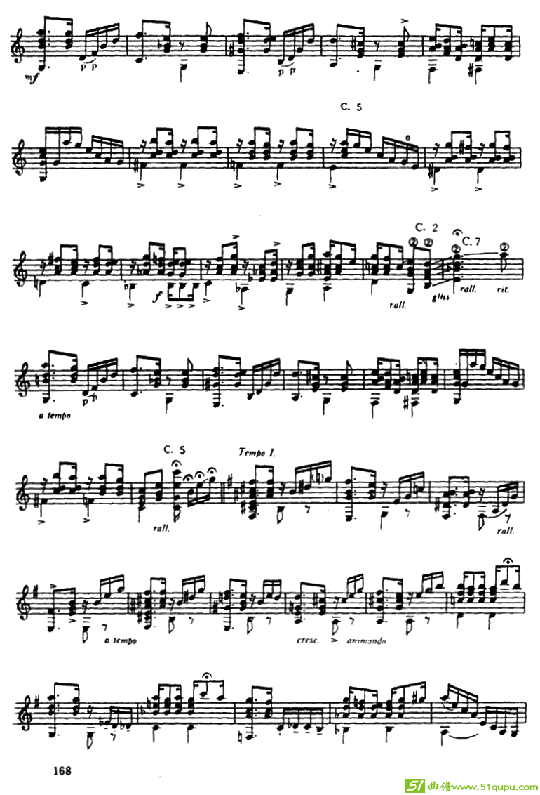 肖罗舞曲第一号（古典吉它）吉他谱