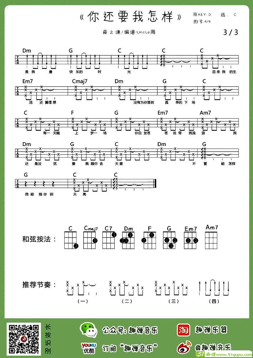 你还要我怎样吉他谱