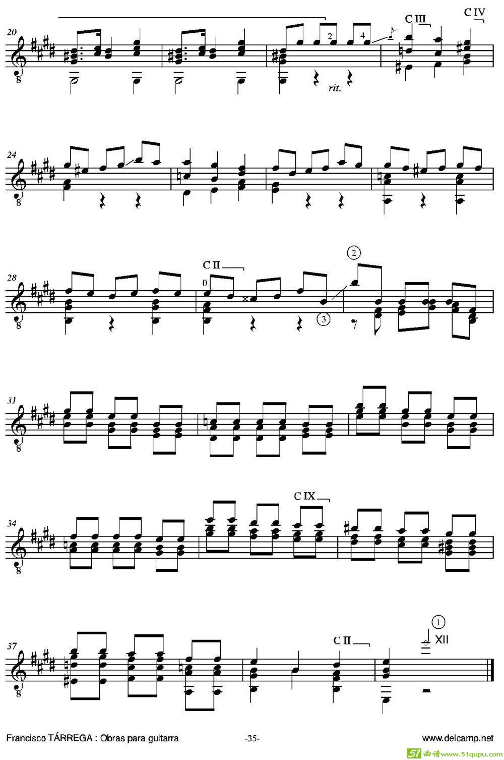 ESTUDIO(SobreuntemadeGiuseppeVerdi)（古典吉他）吉他谱