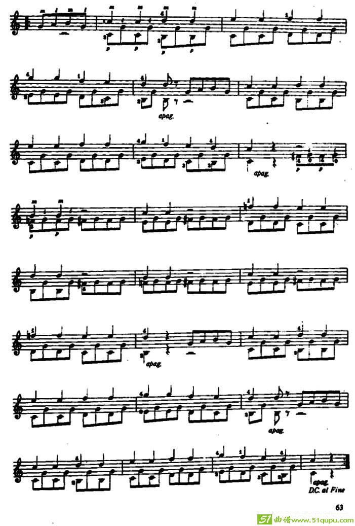 行板吉他曲谱