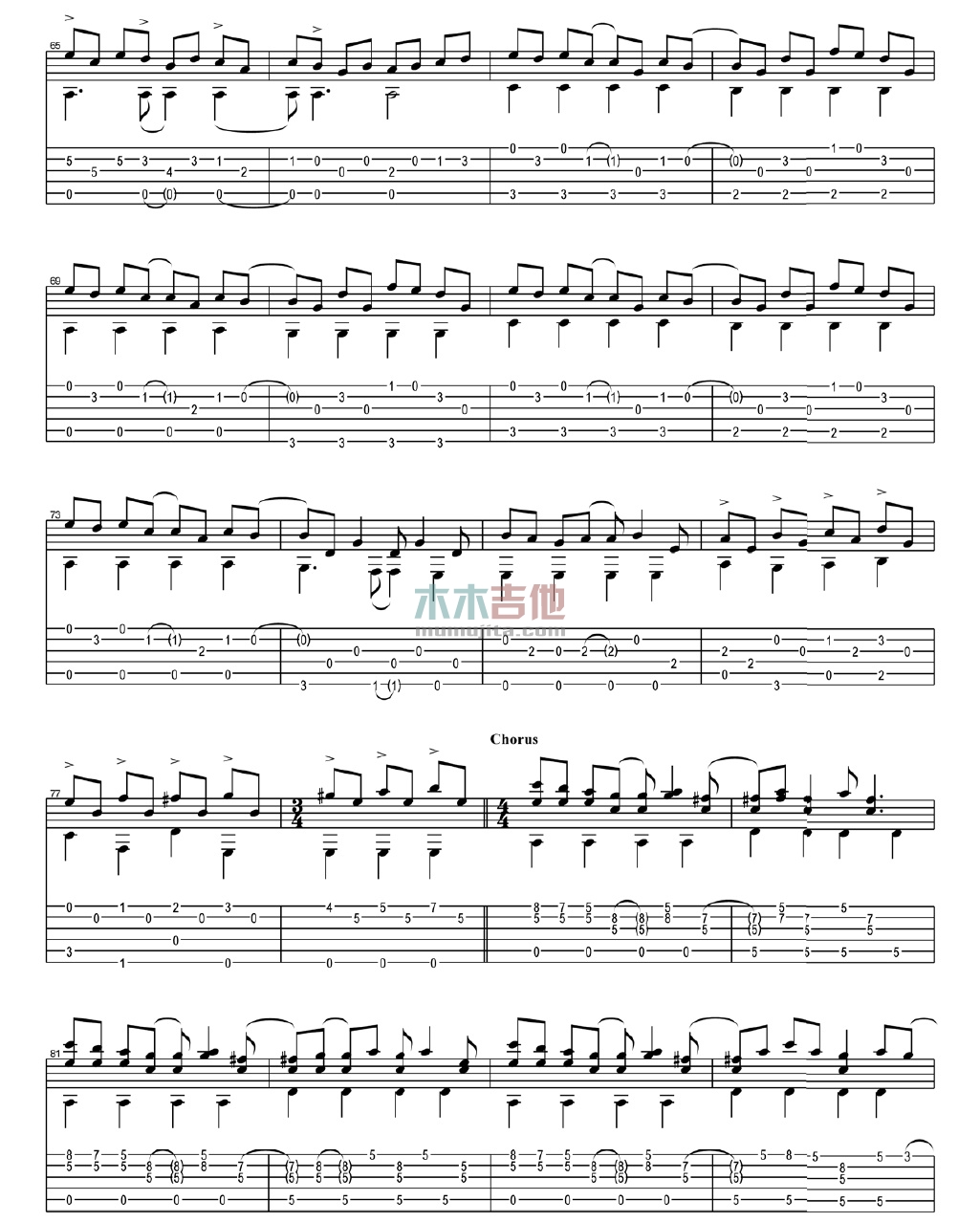 Classical Gas(指弹)(吉他谱)