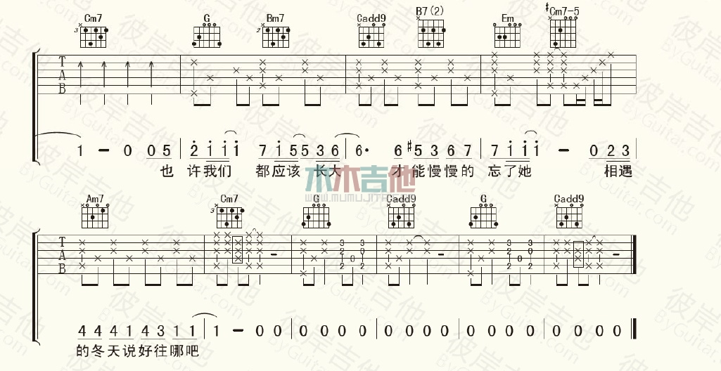 长大(吉他谱)