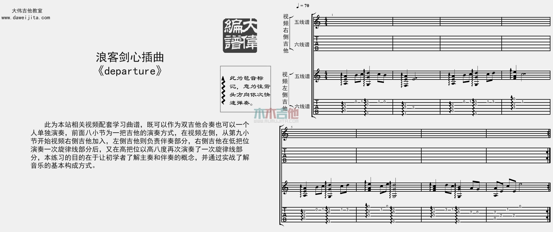 Departure(指弹)(大伟)(吉他谱)