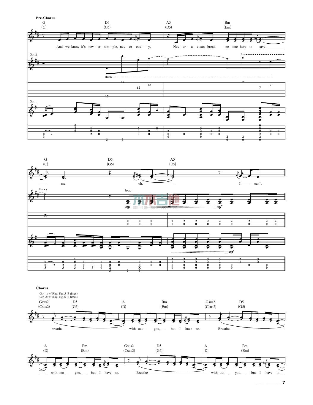 Breathe(吉他谱)
