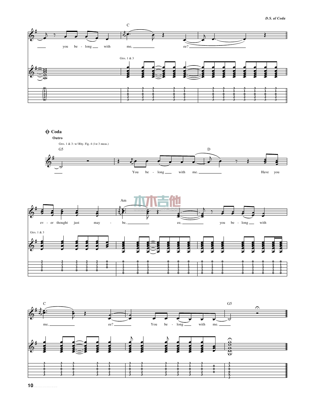 You Belong with Me(吉他谱)